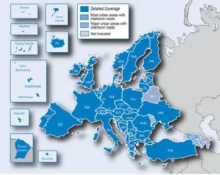 GPS Navigation Map of Europe for Garmin Devices - On DVD
